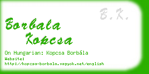 borbala kopcsa business card
