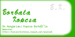 borbala kopcsa business card